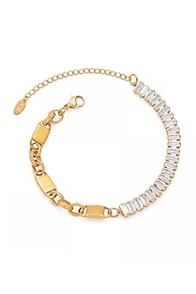Gold Finish Austrian Crystal Link Bracelet
