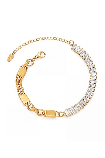Gold Finish Austrian Crystal Link Bracelet