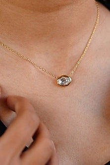 Gold Finish Austrian Crystal Pendant Necklace