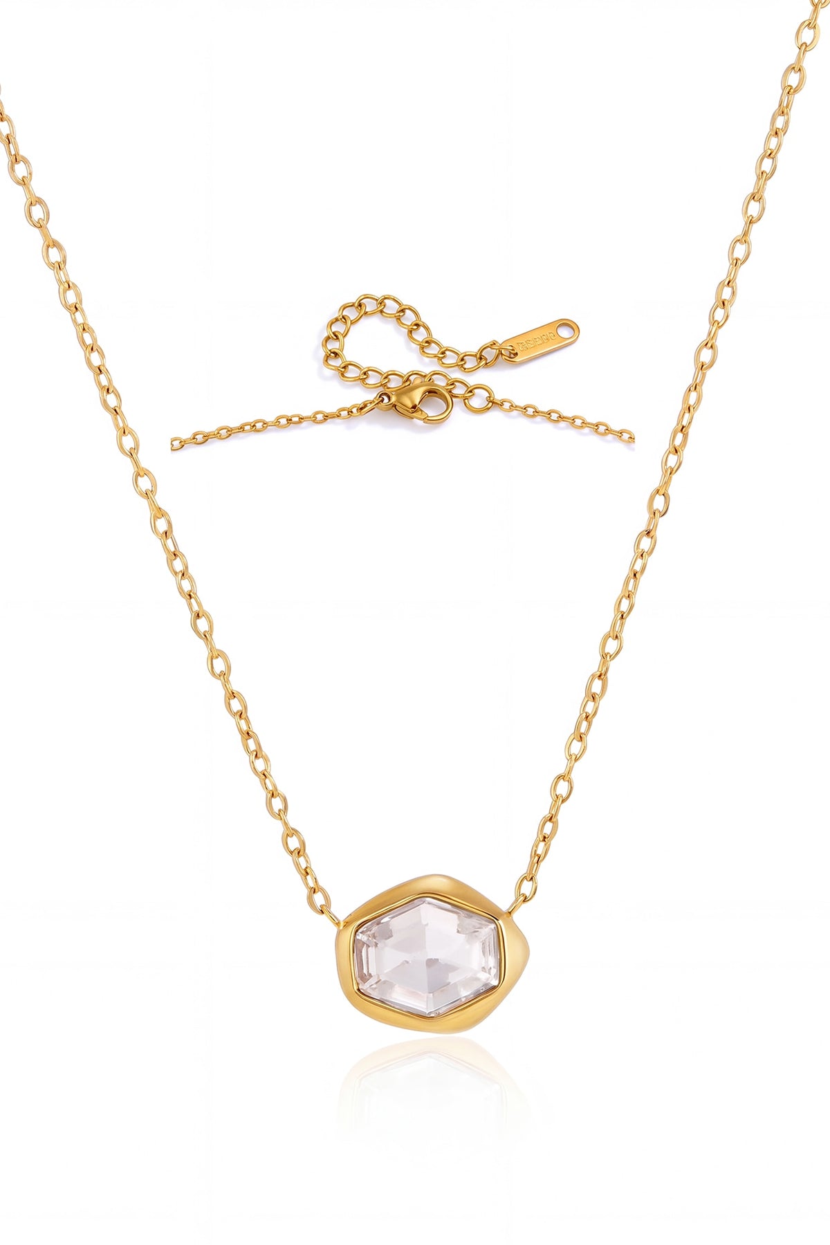 Gold Finish Austrian Crystal Pendant Necklace