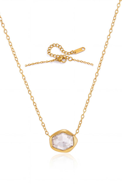 Gold Finish Austrian Crystal Pendant Necklace