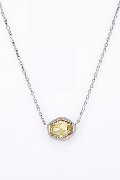 Gold Finish Austrian Crystal Pendant Necklace