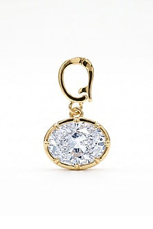 Gold Finish Austrian Crystal Oval Link Chain Necklace