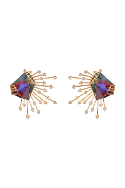 Gold Finish Swarovski Stud Earrings