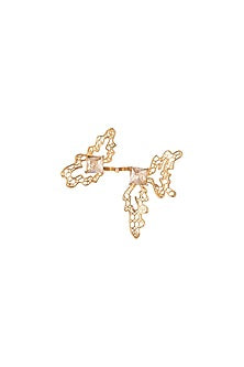 Gold Finish Swarovski Ring
