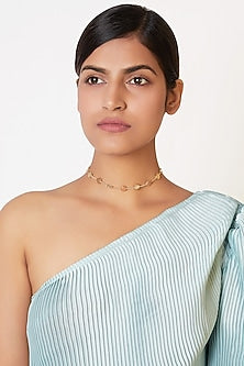 Gold Finish Swarovski Choker Necklace