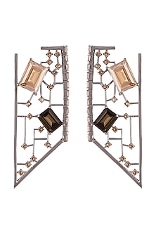 Black Rhodium Finish Dangler Earrings