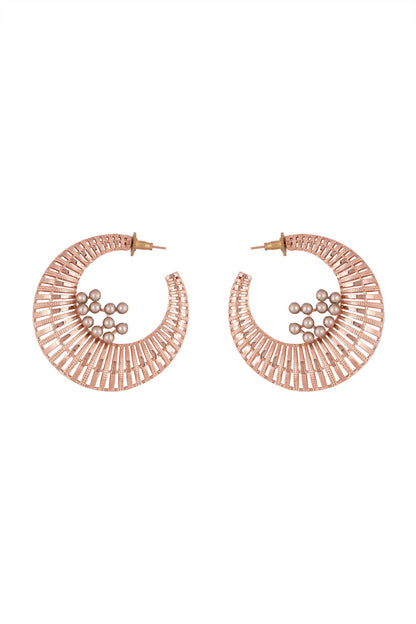 Rose Gold Finish Swarovski Hoop Earrings
