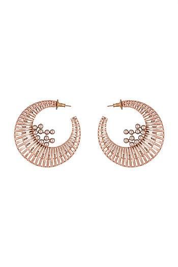 Rose Gold Finish Swarovski Hoop Earrings