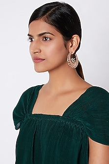 Rose Gold Finish Swarovski Hoop Earrings