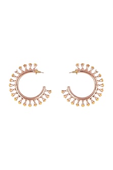 Rose Gold Finish Swarovski Hoop Earrings