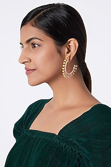 Rose Gold Finish Swarovski Hoop Earrings