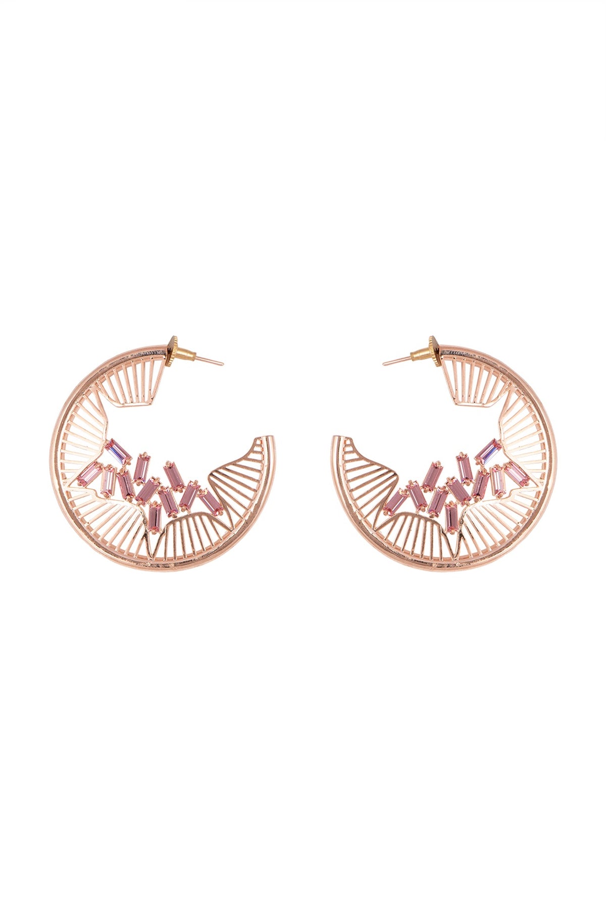 Rose Gold Finish Soft Pink Swarovski Earrings