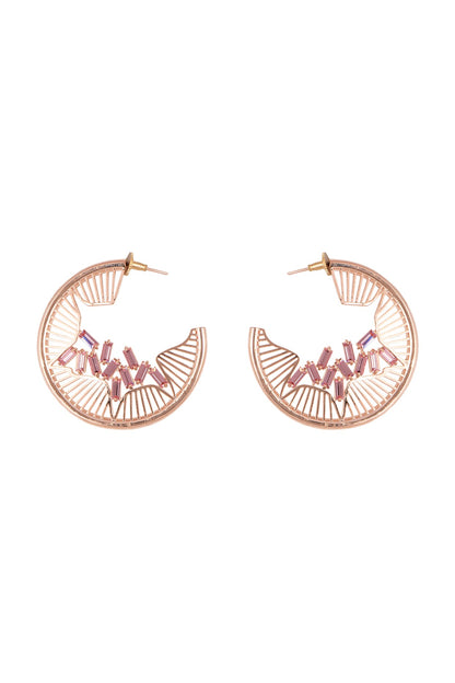 Rose Gold Finish Soft Pink Swarovski Earrings