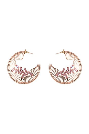 Rose Gold Finish Soft Pink Swarovski Earrings