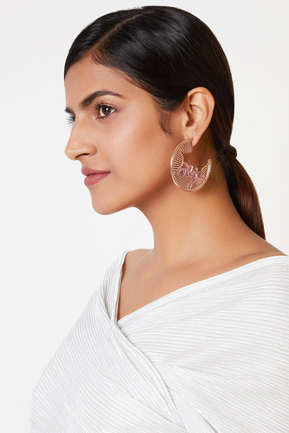 Rose Gold Finish Soft Pink Swarovski Earrings