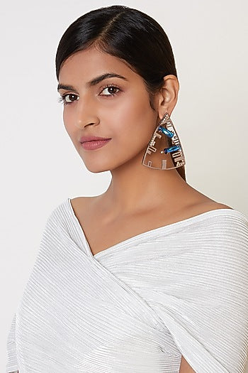 Rose Gold Finish Dangler Earrings