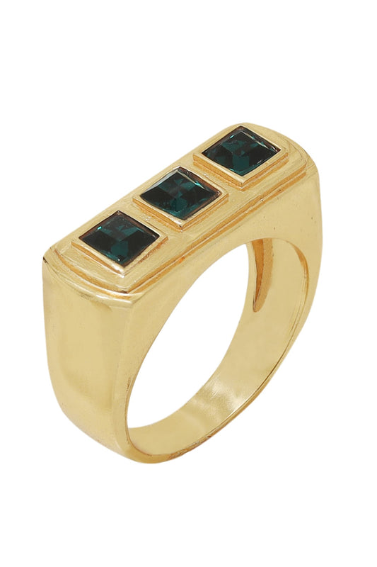 Geometric Stone Encrusted Ring 