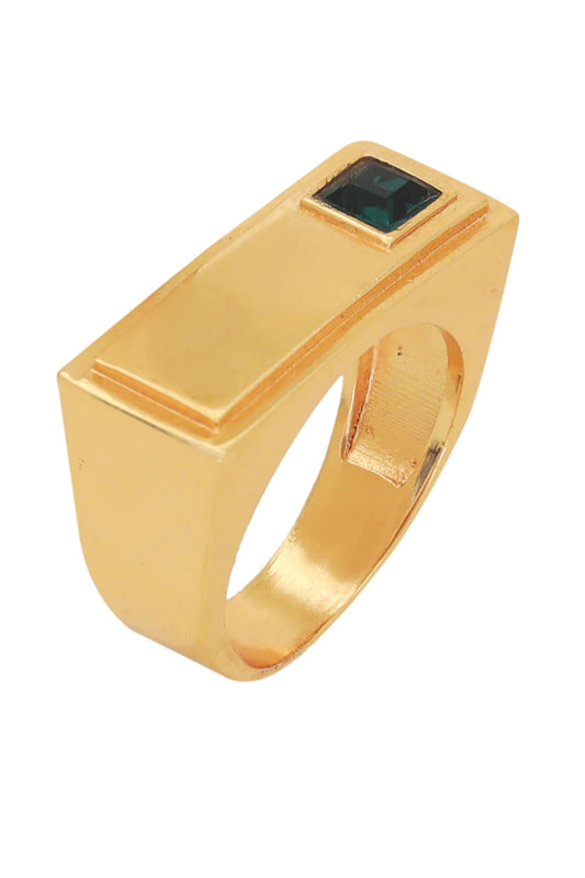Rectangle Stone Encrusted Ring 