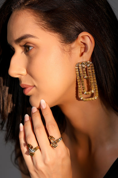 Gold Plated Brass Dangler Earrings