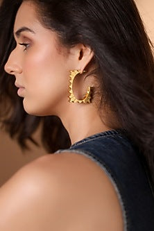 Gold Plated Brass Hoop Earrings