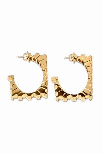 Gold Plated Brass Hoop Earrings