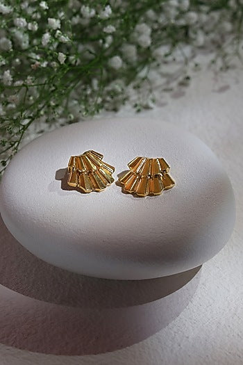 Gold Plated Seashell Stud Earrings