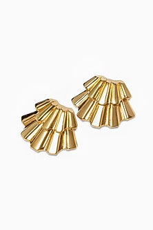 Gold Plated Seashell Stud Earrings