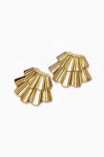 Gold Plated Seashell Stud Earrings