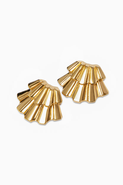 Gold Plated Seashell Stud Earrings