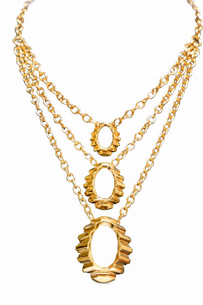 Gold Plated Layered Pendant Necklace