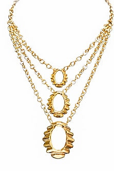 Gold Plated Layered Pendant Necklace