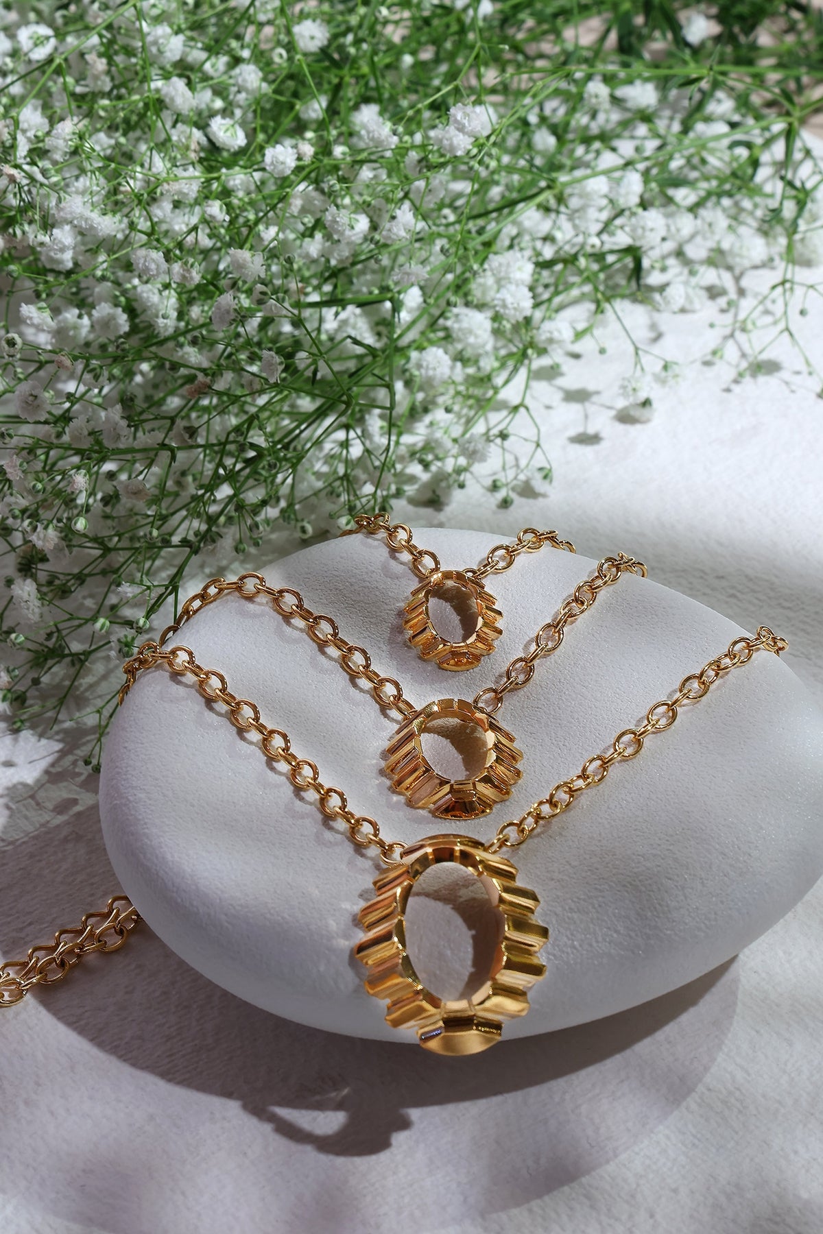 Gold Plated Layered Pendant Necklace