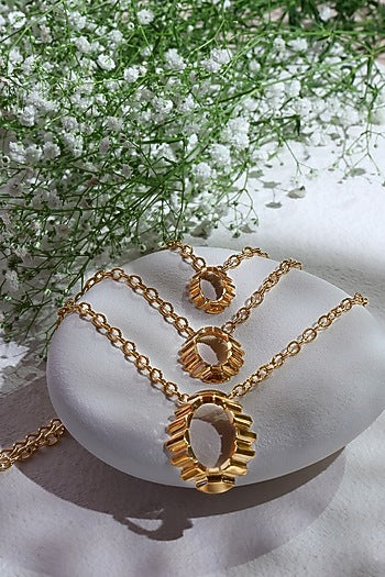 Gold Plated Layered Pendant Necklace
