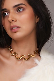 Gold Plated Brass Choker Necklace
