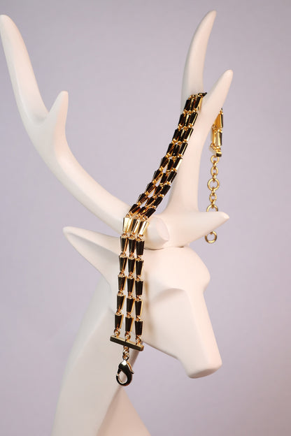 Gold Plated Brass Layered Bracelet