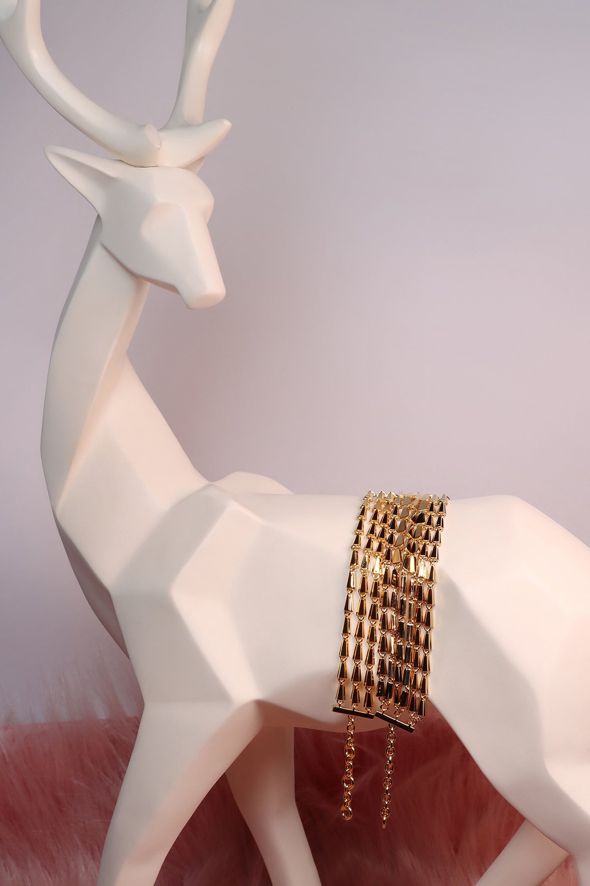 Gold Plated Brass Layered Bracelet