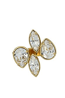 Matte Gold Plated Swarovski Crystal Ring