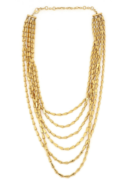 Gold Plated Brass Layered Necklace