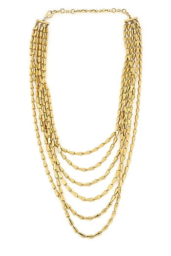 Gold Plated Brass Layered Necklace