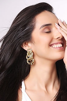 Gold Plated Geometric Dangler Earrings