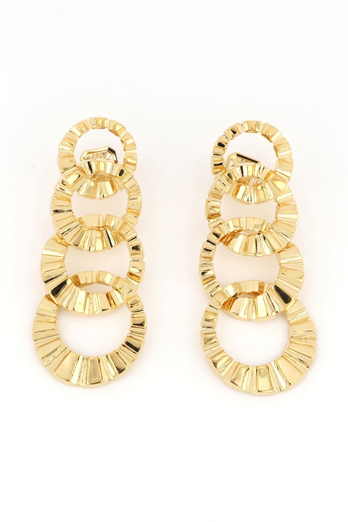 Gold Plated Geometric Dangler Earrings