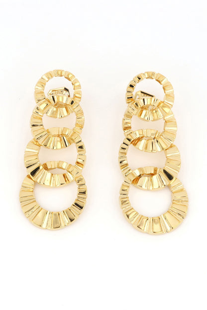 Gold Plated Geometric Dangler Earrings