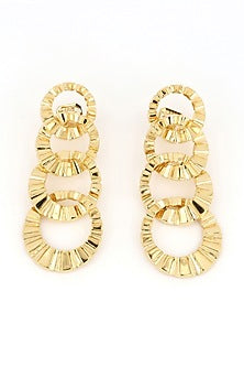 Gold Plated Geometric Dangler Earrings