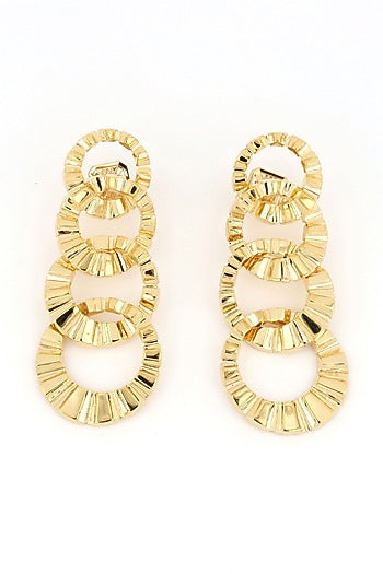 Gold Plated Geometric Dangler Earrings