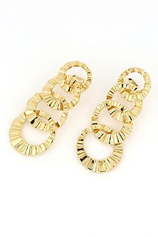 Gold Plated Geometric Dangler Earrings