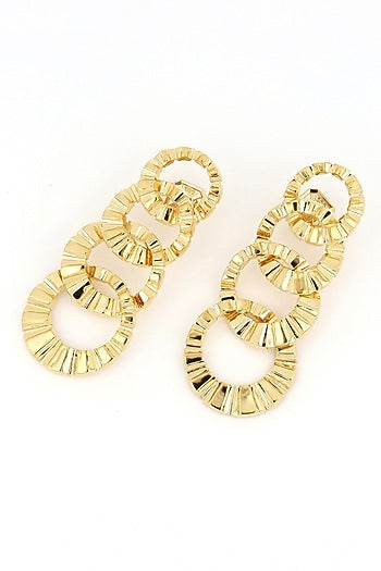Gold Plated Geometric Dangler Earrings
