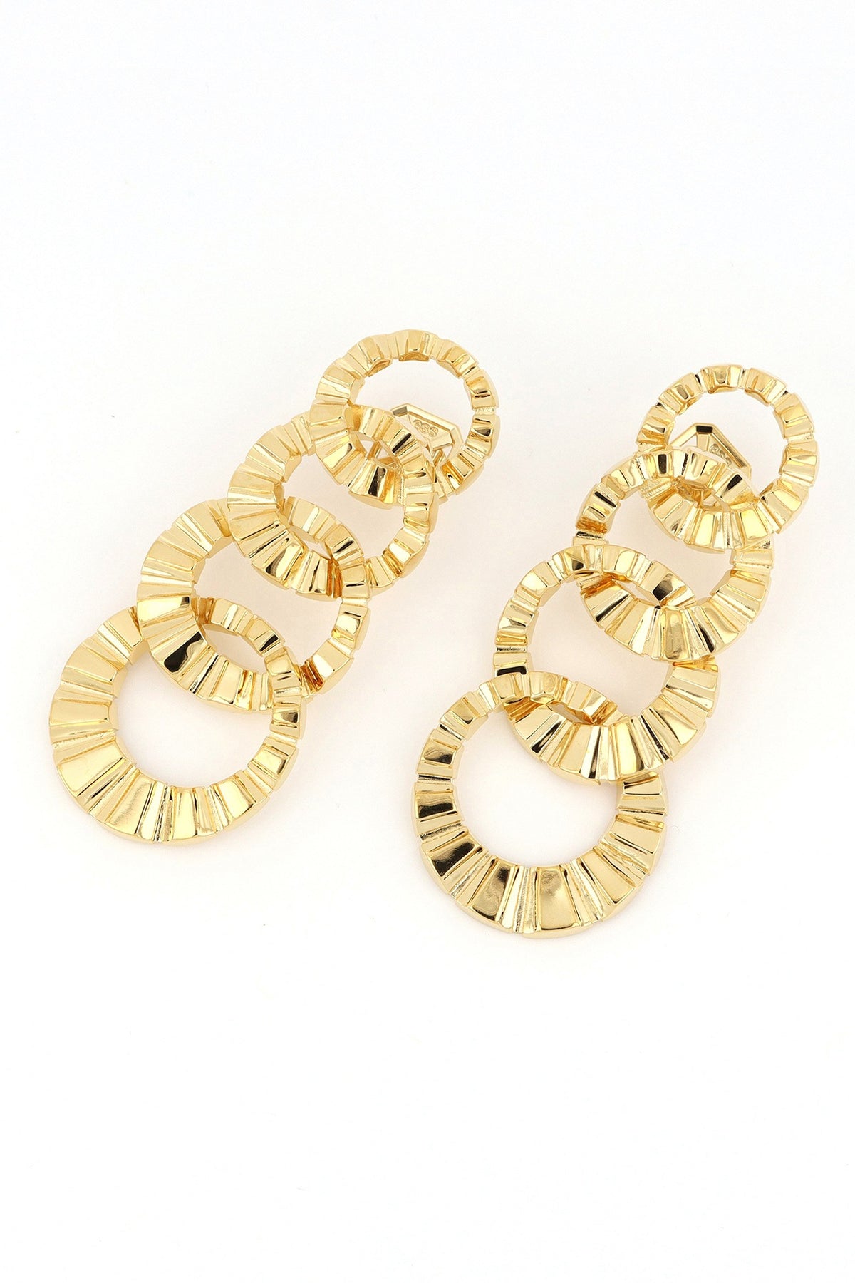 Gold Plated Geometric Dangler Earrings
