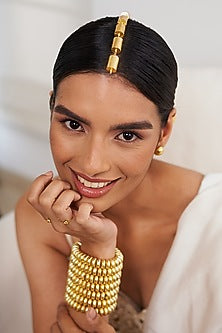 Gold Finish Brass Contemporary Maangtikka