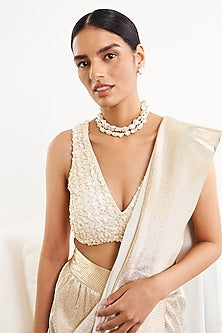 White Pearl Contemporary Choker Necklace